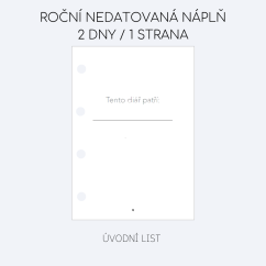 Roční nedatovaná náplň - 2 dny / 1 strana CZ