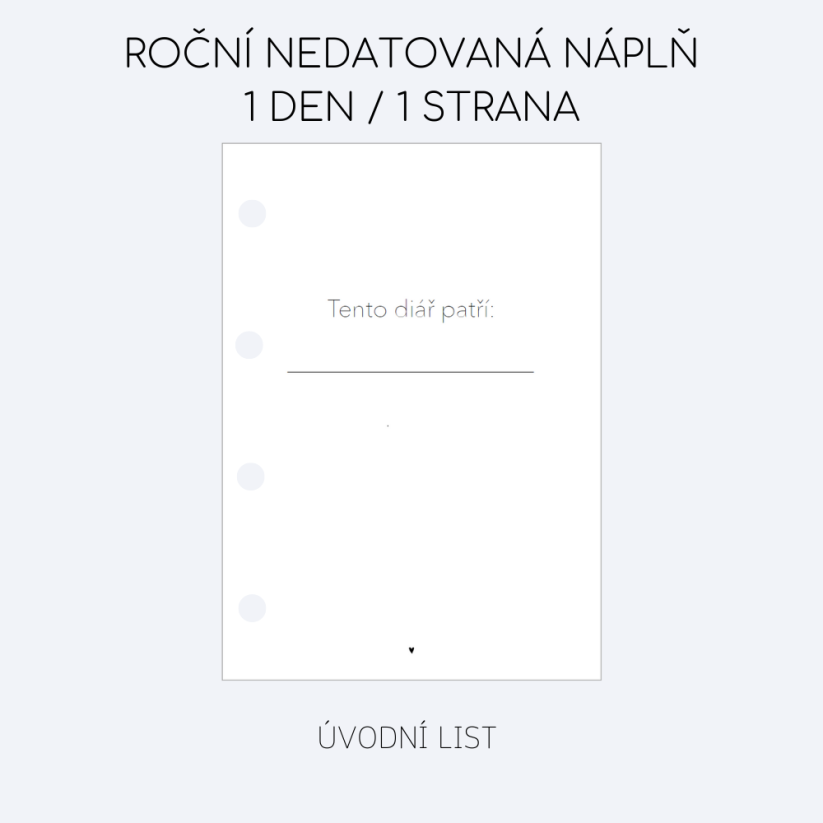 Roční nedatovaná náplň - 1 den / 1 strana CZ